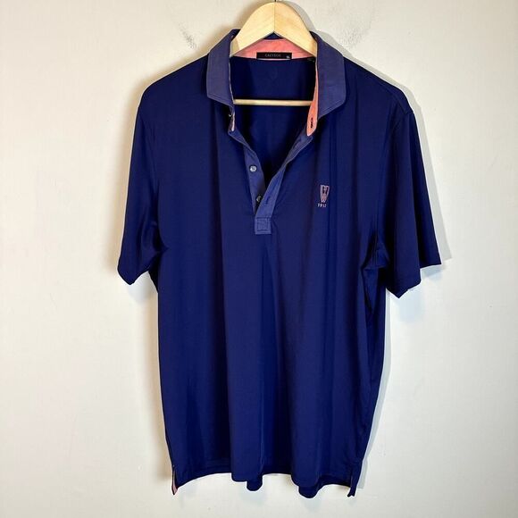 Greyson Lot of Two Black Wolf Pattern Purple Golf Polo Shirts Mens XL Read - Picture 2 of 11